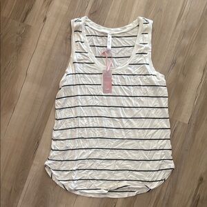 Casual Striped Tank Top - Black and White